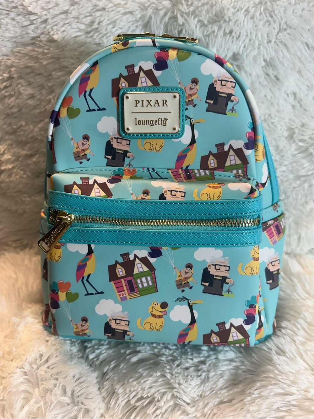 RARE New AOP Disney Pixar Up! Icons Loungefly Mini Backpack